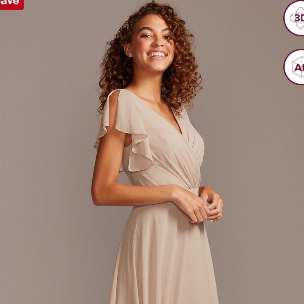 David’s bridal bridesmaid dress - biscotti